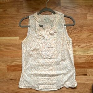 Jcrew Sleeveless Top with Ruffle Detail